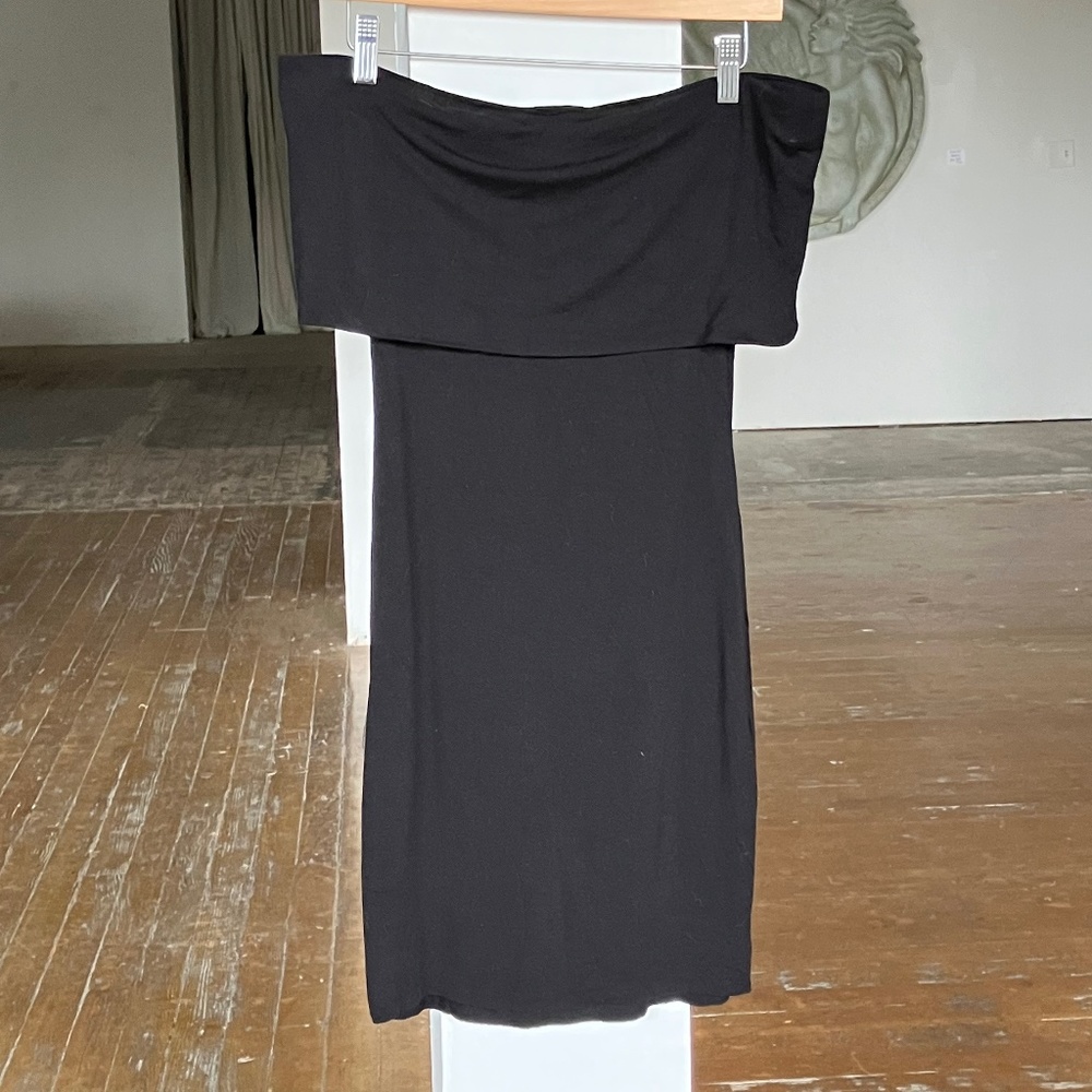 Black off the shoulder, cut out mini dress